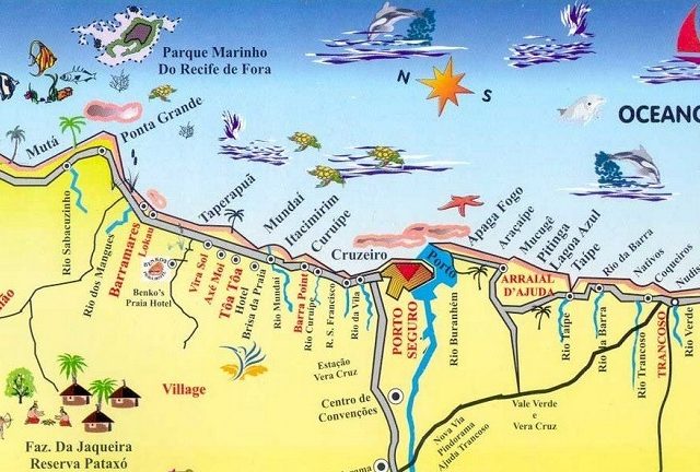 Mapa turístico de Porto Seguro